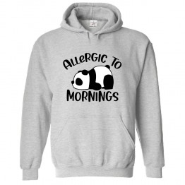Allergic To Mornings Lazy Pandas Classic Unisex Kids and Adults Pullover Hoodie